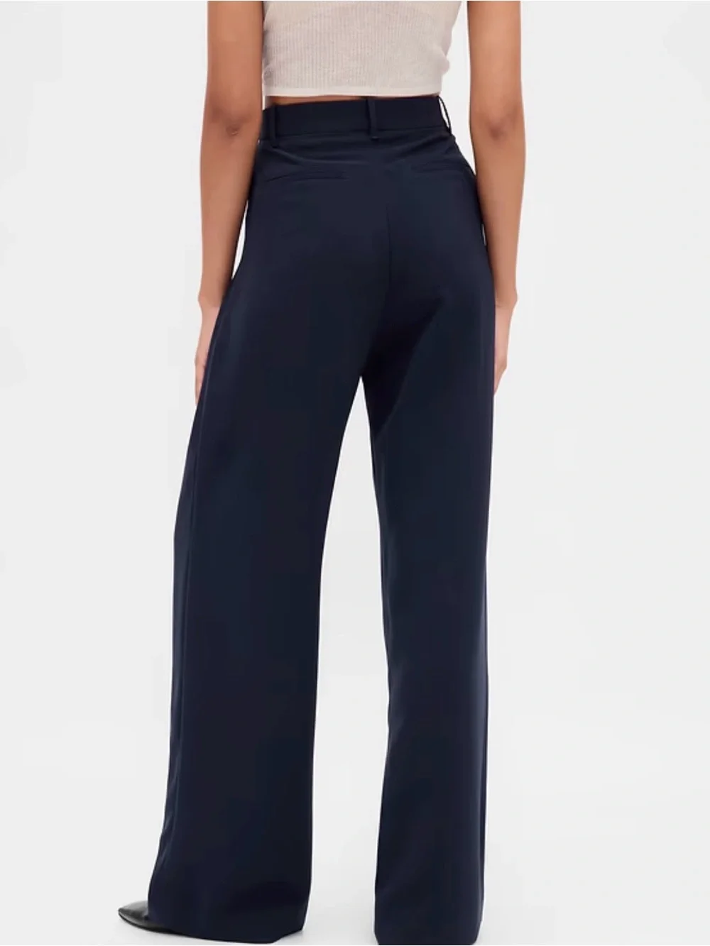 GAP Easy Trouser Women’s Size 4 Navy Wide Leg Pleated Dress Pants Workwear - Picture 2 of 10
